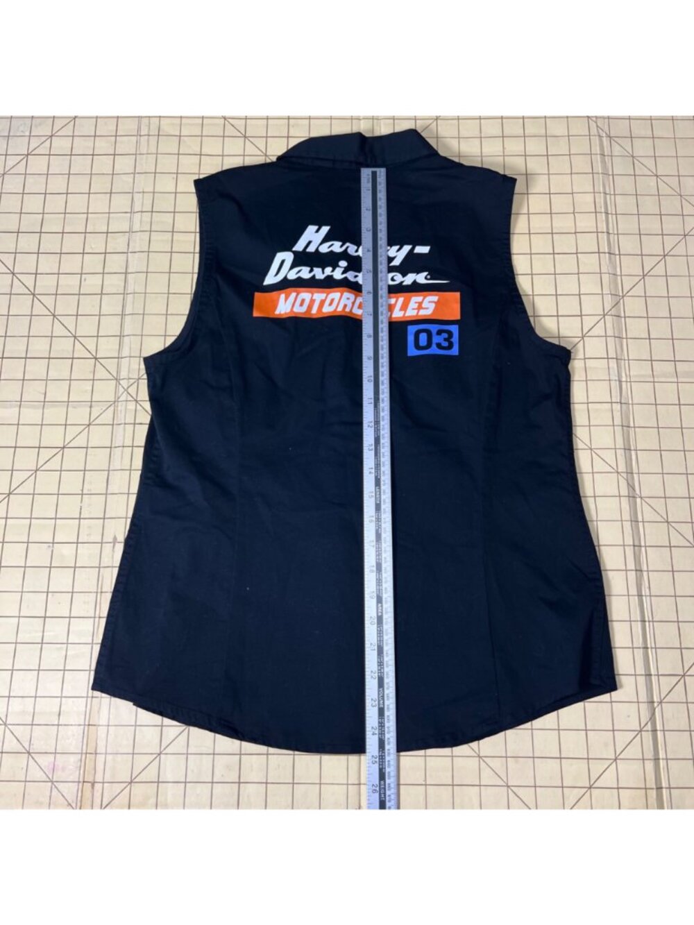 Harley-Davidson Womens Sleeveless Black Button-Up Shirt Size M - Picture 3 of 5